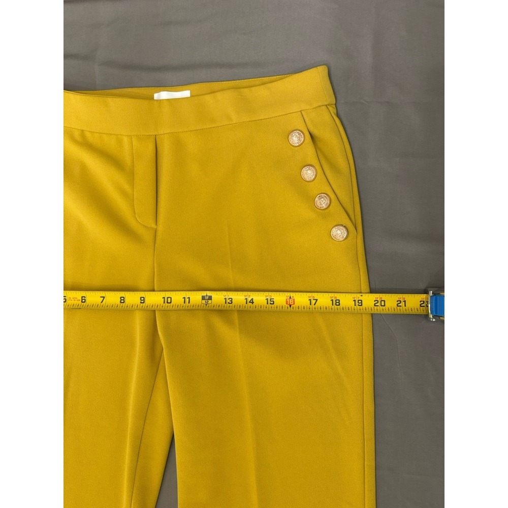 Jules & Leopold Mustard Yellow Women's Cropped Button-Accent Pants Size M - Picture 6 of 12
